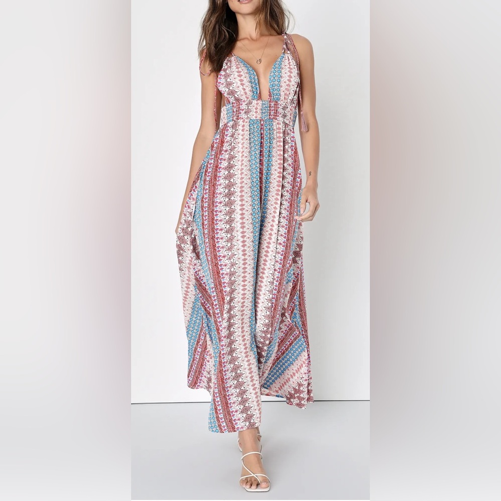 Lulu's Multicolor Striped Maxi Dress